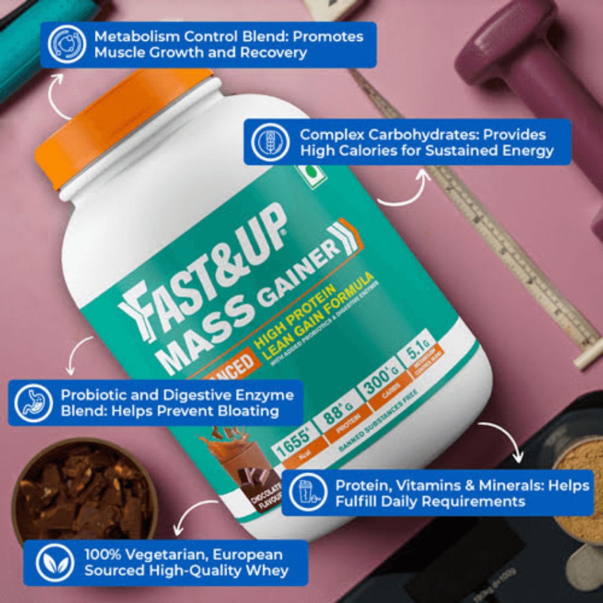 Fast&Up High Protein Mass Gainer | The Bike Affair