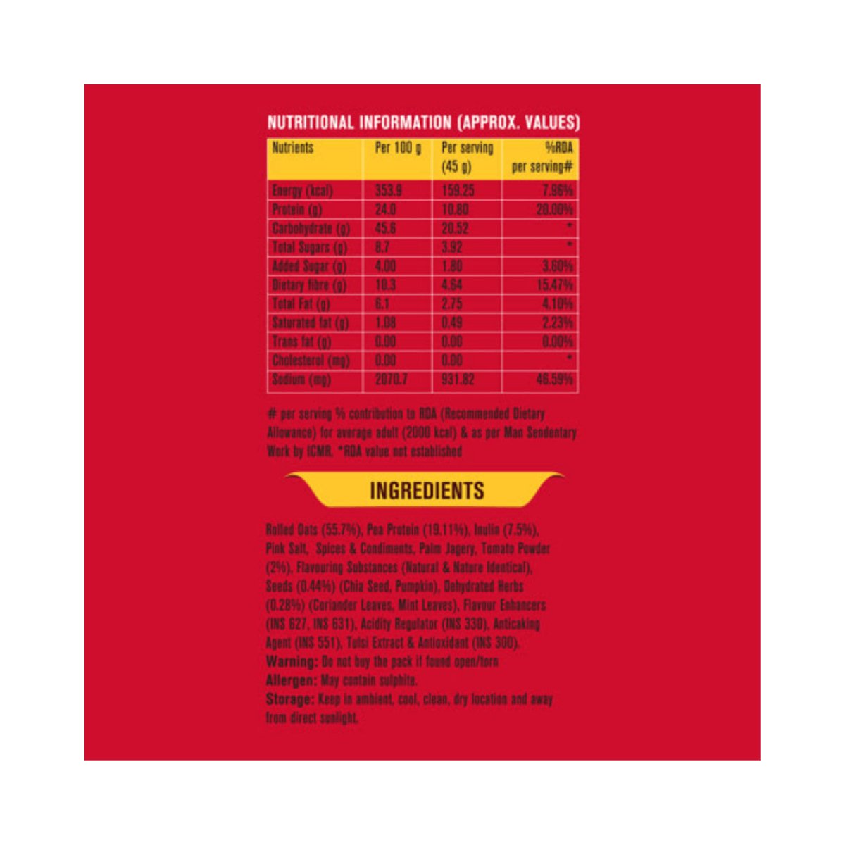 Fast&Up Instant Protein Masala Oats 400gm | The Bike Affair