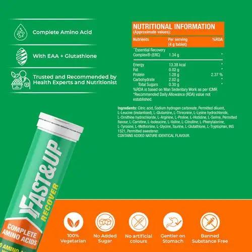 Fast&Up Recover - Tube of 20 Amino Acids | The Bike Affair