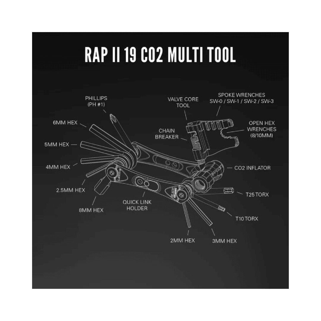Lezyne RAP II 19 CO2 Multi Tool Kit (19 Functions) | The Bike Affair